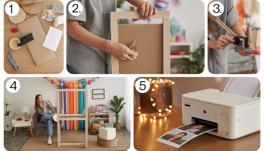 apprenez à créer votre propre photobooth diy en seulement 5 étapes simples! cette guide vous montre comment utiliser une imprimante pour immortaliser vos souvenirs lors de vos événements. idéal pour les anniversaires, mariages ou fêtes entre amis, réalisez un photobooth original et personnalisé qui ravira vos invités!