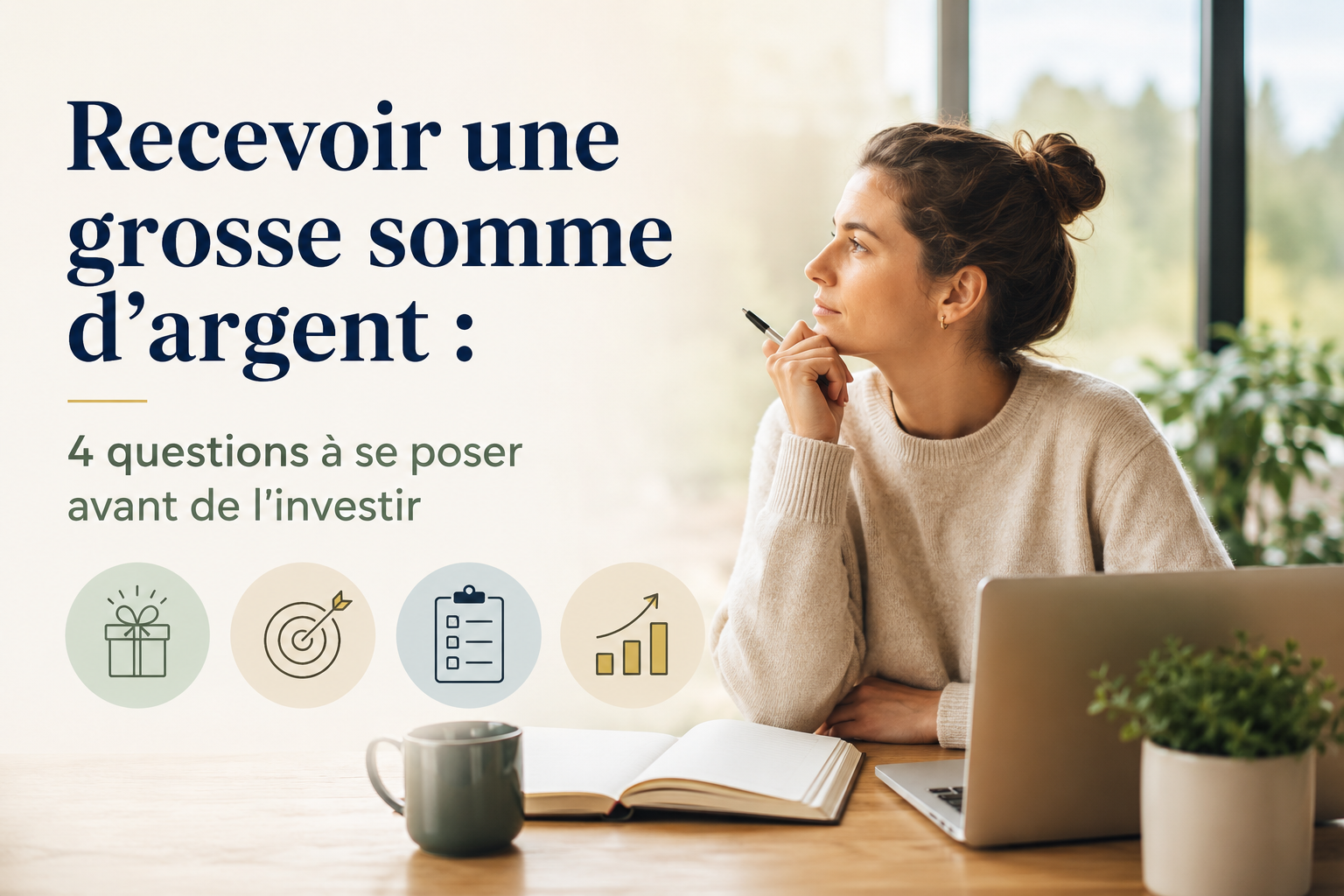 une femme en pleine réflexion